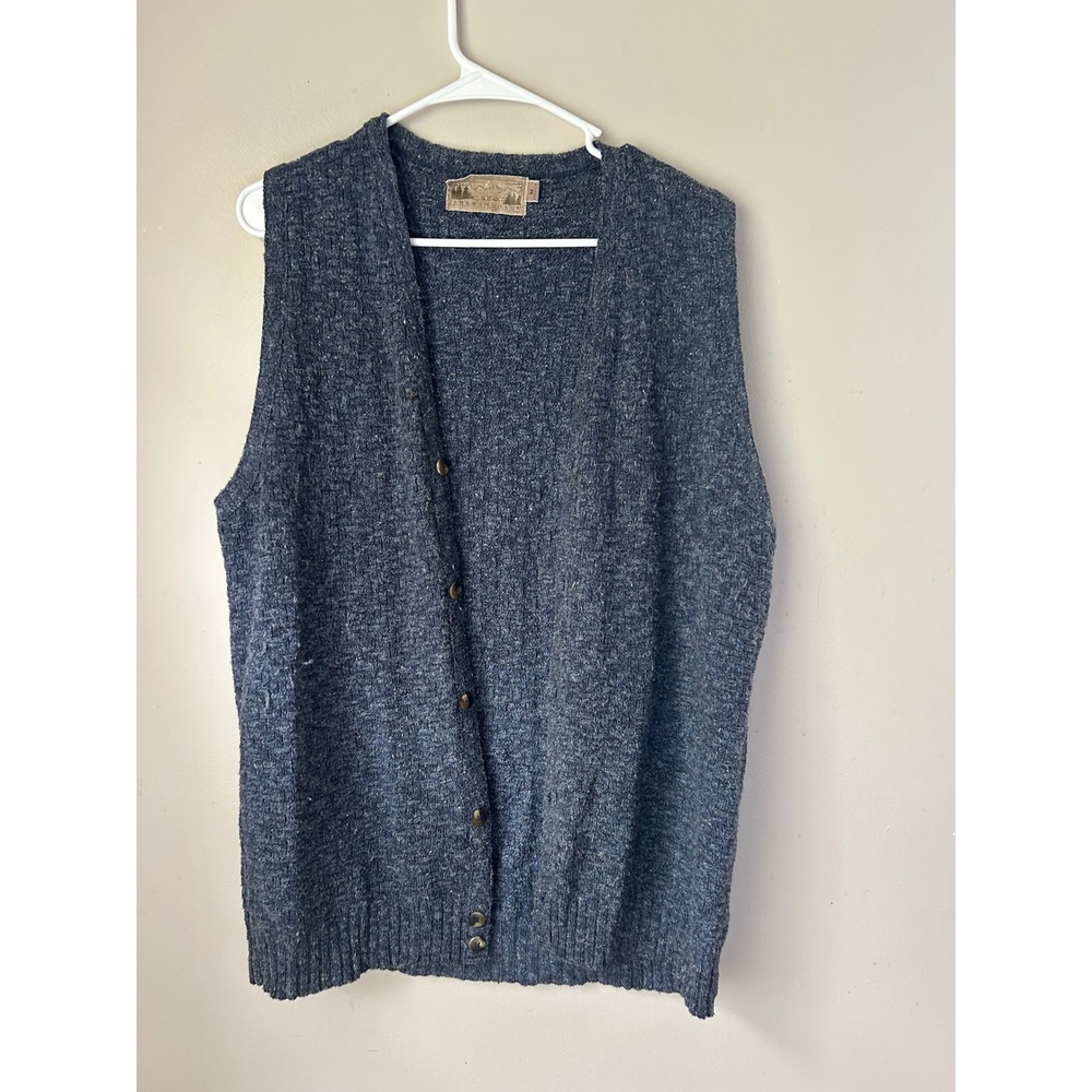 Vintage Shenandoah Wool Blend Vest Blue Gray M Gorpcore Utility